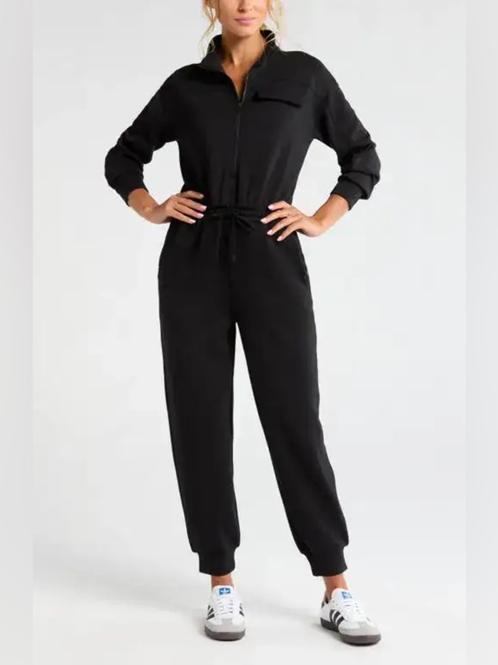 Zella Lift Off Long Sleeve Jumpsuit in Black, Size M, NWT